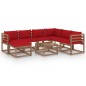 vidaXL 8-tlg. Garten-Lounge-Set mit Kissen Rot vidaXL 8-tlg. Garten-Lounge-Set mit Kissen Rot