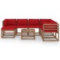 vidaXL 8-tlg. Garten-Lounge-Set mit Kissen Rot vidaXL 8-tlg. Garten-Lounge-Set mit Kissen Rot