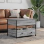 vidaXL Couchtisch Grau Sonoma 70x50x50 cm Holzwerkstoff und Metall vidaXL Couchtisch Grau Sonoma 70x50x50 cm Holzwerkstoff und Metall