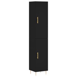 Highboard Schwarz 34,5x34x180 cm Holzwerkstoff