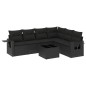 vidaXL 7-tlg. Garten-Sofagarnitur mit Kissen Schwarz Poly Rattan vidaXL 7-tlg. Garten-Sofagarnitur mit Kissen Schwarz Poly Rattan
