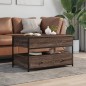 vidaXL Couchtisch Braun Eichen-Optik 85x50x50 cm Holzwerkstoff Metall vidaXL Couchtisch Braun Eichen-Optik 85x50x50 cm Holzwerkstoff Metall