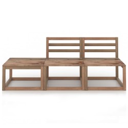 vidaXL 3-tlg. Garten-Lounge-Set Braun Imprägniertes Kiefernholz
