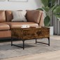 vidaXL Couchtisch Räuchereiche 70x50x40 cm Holzwerkstoff und Metall vidaXL Couchtisch Räuchereiche 70x50x40 cm Holzwerkstoff und Metall