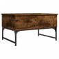 vidaXL Couchtisch Räuchereiche 70x50x40 cm Holzwerkstoff und Metall vidaXL Couchtisch Räuchereiche 70x50x40 cm Holzwerkstoff und Metall