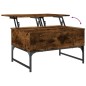 vidaXL Couchtisch Räuchereiche 70x50x40 cm Holzwerkstoff und Metall vidaXL Couchtisch Räuchereiche 70x50x40 cm Holzwerkstoff und Metall