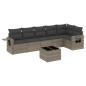 vidaXL 7-tlg. Garten-Sofagarnitur mit Kissen Grau Poly Rattan vidaXL 7-tlg. Garten-Sofagarnitur mit Kissen Grau Poly Rattan