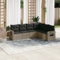 vidaXL 6-tlg. Garten-Sofagarnitur mit Kissen Grau Poly Rattan vidaXL 6-tlg. Garten-Sofagarnitur mit Kissen Grau Poly Rattan