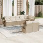 vidaXL 8-tlg. Garten-Sofagarnitur mit Kissen Beige Poly Rattan vidaXL 8-tlg. Garten-Sofagarnitur mit Kissen Beige Poly Rattan