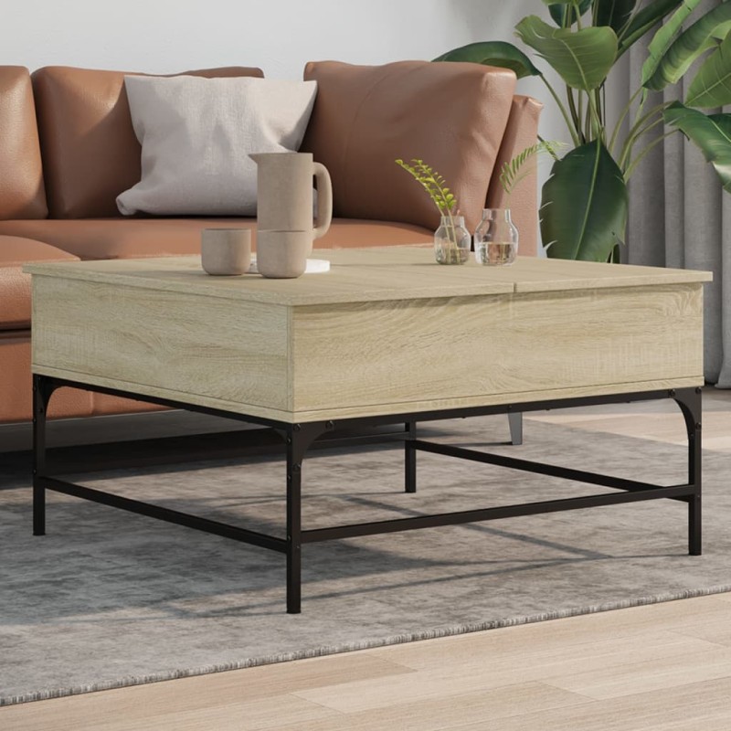 vidaXL Couchtisch Sonoma-Eiche 80x80x45 cm Holzwerkstoff und Metall vidaXL Couchtisch Sonoma-Eiche 80x80x45 cm Holzwerkstoff und Metall