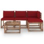 5-tlg. Garten-Lounge-Set aus Paletten mit Kissen Kiefernholz 5-tlg. Garten-Lounge-Set aus Paletten mit Kissen Kiefernholz