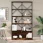 vidaXL Bücherregal Räuchereiche 100x26x180 cm Holzwerkstoff und Metall vidaXL Bücherregal Räuchereiche 100x26x180 cm Holzwerkstoff und Metall