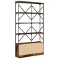 vidaXL Bücherregal Räuchereiche 100x26x180 cm Holzwerkstoff und Metall vidaXL Bücherregal Räuchereiche 100x26x180 cm Holzwerkstoff und Metall
