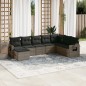 vidaXL 8-tlg. Garten-Sofagarnitur mit Kissen Grau Poly Rattan vidaXL 8-tlg. Garten-Sofagarnitur mit Kissen Grau Poly Rattan