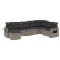 vidaXL 8-tlg. Garten-Sofagarnitur mit Kissen Grau Poly Rattan vidaXL 8-tlg. Garten-Sofagarnitur mit Kissen Grau Poly Rattan