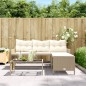 vidaXL Gartensofa in L-Form mit Tisch und Kissen Beige Poly Rattan vidaXL Gartensofa in L-Form mit Tisch und Kissen Beige Poly Rattan