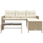 vidaXL Gartensofa in L-Form mit Tisch und Kissen Beige Poly Rattan vidaXL Gartensofa in L-Form mit Tisch und Kissen Beige Poly Rattan