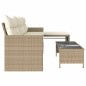 vidaXL Gartensofa in L-Form mit Tisch und Kissen Beige Poly Rattan vidaXL Gartensofa in L-Form mit Tisch und Kissen Beige Poly Rattan