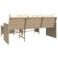 vidaXL Gartensofa in L-Form mit Tisch und Kissen Beige Poly Rattan vidaXL Gartensofa in L-Form mit Tisch und Kissen Beige Poly Rattan