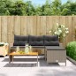 vidaXL Gartensofa in L-Form mit Tisch und Kissen Grau Poly Rattan vidaXL Gartensofa in L-Form mit Tisch und Kissen Grau Poly Rattan