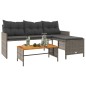 vidaXL Gartensofa in L-Form mit Tisch und Kissen Grau Poly Rattan vidaXL Gartensofa in L-Form mit Tisch und Kissen Grau Poly Rattan