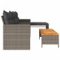 vidaXL Gartensofa in L-Form mit Tisch und Kissen Grau Poly Rattan vidaXL Gartensofa in L-Form mit Tisch und Kissen Grau Poly Rattan