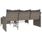 vidaXL Gartensofa in L-Form mit Tisch und Kissen Grau Poly Rattan vidaXL Gartensofa in L-Form mit Tisch und Kissen Grau Poly Rattan