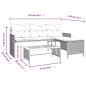 vidaXL Gartensofa in L-Form mit Tisch und Kissen Grau Poly Rattan vidaXL Gartensofa in L-Form mit Tisch und Kissen Grau Poly Rattan