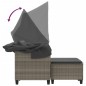 vidaXL Gartensofa 2-Sitzer mit Dach und Hockern Grau Poly Rattan vidaXL Gartensofa 2-Sitzer mit Dach und Hockern Grau Poly Rattan
