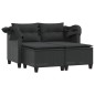 vidaXL Gartensofa 2-Sitzer mit Dach und Hockern Schwarz Poly Rattan vidaXL Gartensofa 2-Sitzer mit Dach und Hockern Schwarz Poly Rattan