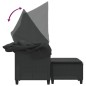 vidaXL Gartensofa 2-Sitzer mit Dach und Hockern Schwarz Poly Rattan vidaXL Gartensofa 2-Sitzer mit Dach und Hockern Schwarz Poly Rattan