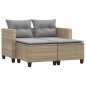 vidaXL Gartensofa 2-Sitzer mit Hockern Beige Poly Rattan vidaXL Gartensofa 2-Sitzer mit Hockern Beige Poly Rattan