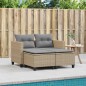 vidaXL Gartensofa 2-Sitzer mit Hockern Beige Poly Rattan vidaXL Gartensofa 2-Sitzer mit Hockern Beige Poly Rattan