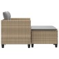 vidaXL Gartensofa 2-Sitzer mit Hockern Beige Poly Rattan vidaXL Gartensofa 2-Sitzer mit Hockern Beige Poly Rattan