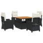 vidaXL 5-tlg. Garten-Essgruppe mit Kissen Schwarz Poly Rattan vidaXL 5-tlg. Garten-Essgruppe mit Kissen Schwarz Poly Rattan