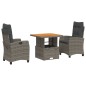 vidaXL 3-tlg. Garten-Essgruppe mit Kissen Grau Poly Rattan vidaXL 3-tlg. Garten-Essgruppe mit Kissen Grau Poly Rattan