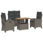 vidaXL 4-tlg. Garten-Essgruppe mit Kissen Grau Poly Rattan vidaXL 4-tlg. Garten-Essgruppe mit Kissen Grau Poly Rattan