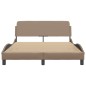 vidaXL Bettgestell mit Kopfteil Cappuccino-Braun 140x190 cm Kunstleder vidaXL Bettgestell mit Kopfteil Cappuccino-Braun 140x190 cm Kunstleder