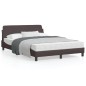 vidaXL Bettgestell mit Kopfteil Dunkelbraun 140x190 cm Stoff vidaXL Bettgestell mit Kopfteil Dunkelbraun 140x190 cm Stoff