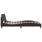 vidaXL Bettgestell mit Kopfteil Dunkelbraun 140x190 cm Stoff vidaXL Bettgestell mit Kopfteil Dunkelbraun 140x190 cm Stoff