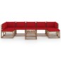 8-tlg. Garten-Lounge-Set mit Kissen in Rot 8-tlg. Garten-Lounge-Set mit Kissen in Rot