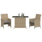 vidaXL 3-tlg. Bistro-Set mit Kissen Beigemischung Poly Rattan vidaXL 3-tlg. Bistro-Set mit Kissen Beigemischung Poly Rattan