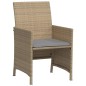 vidaXL 3-tlg. Bistro-Set mit Kissen Beigemischung Poly Rattan vidaXL 3-tlg. Bistro-Set mit Kissen Beigemischung Poly Rattan