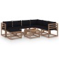 8-tlg. Garten-Lounge-Set mit Kissen Schwarz 8-tlg. Garten-Lounge-Set mit Kissen Schwarz