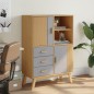 vidaXL Highboard OLDEN Grau und Braun 85x43x125 cm Massivholz Kiefer vidaXL Highboard OLDEN Grau und Braun 85x43x125 cm Massivholz Kiefer