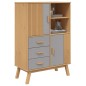 vidaXL Highboard OLDEN Grau und Braun 85x43x125 cm Massivholz Kiefer vidaXL Highboard OLDEN Grau und Braun 85x43x125 cm Massivholz Kiefer