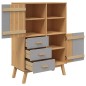 vidaXL Highboard OLDEN Grau und Braun 85x43x125 cm Massivholz Kiefer vidaXL Highboard OLDEN Grau und Braun 85x43x125 cm Massivholz Kiefer