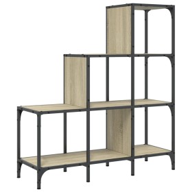 vidaXL Bücherregal Sonoma-Eiche 92x30x102 cm Holzwerkstoff und Metall