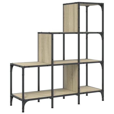 vidaXL Bücherregal Sonoma-Eiche 92x30x102 cm Holzwerkstoff und Metall