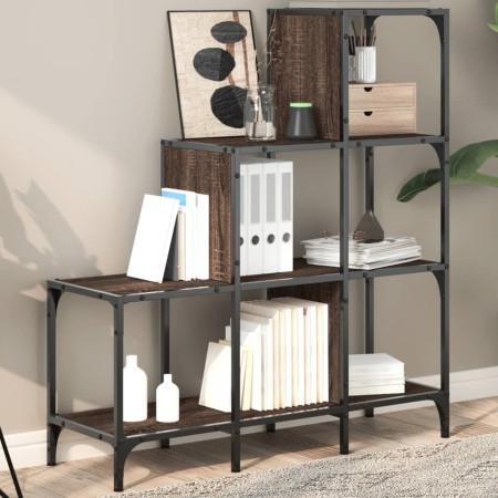 vidaXL Bücherregal Braun Eichen-Optik 92x30x102cm Holzwerkstoff Metall